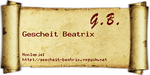 Gescheit Beatrix névjegykártya